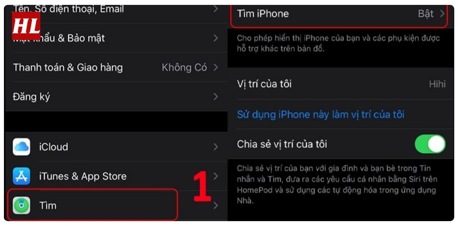 cách định vị iphone của chồng