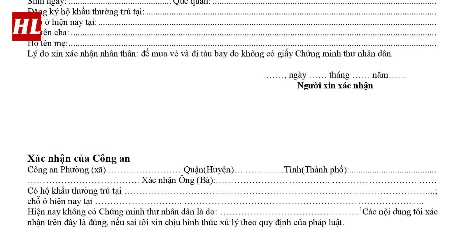 Giấy xác nhận nhân thân