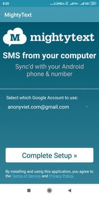 Cách dùng Mighty Text để xem trộm tin nhắn Facebook, Zalo, SMS... 18 tiến hành đăng nhập vào tài khoản Google